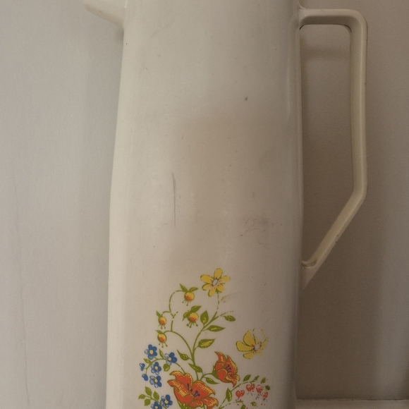Vintage 1970 Thermos Carafe With Floral Design - Picture 2 of 7